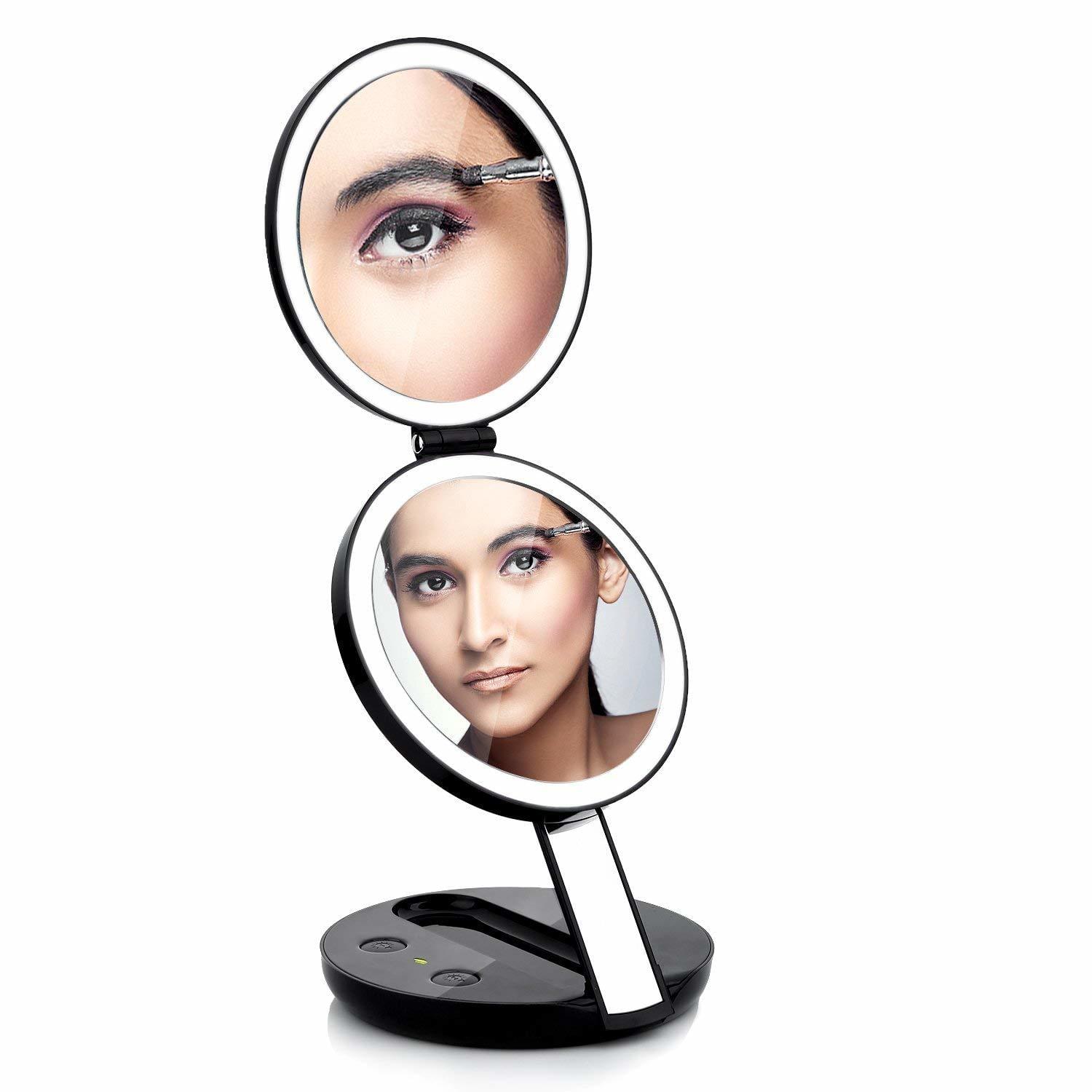 GadgetiCloud Lighted Travel makeup mirror LED makeup
