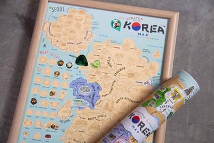 GadgetiCloud Scratch Map Korea Edition Good Weather Designed